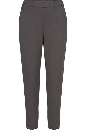 Object Objlisa Slim Pant Noos Bottoms Trousers Slim Fit Trousers Grey