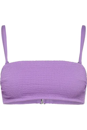 Lindex Swim Bra Tami Bandeau Crepe Swimwear Bikinis Bikini Tops Bandeau Bikinitops Purple