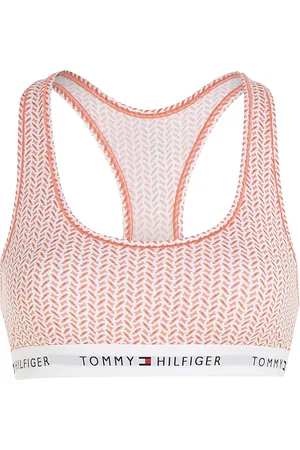 Tommy Hilfiger Bralette Print Lingerie Bras & Tops Soft Bras Tank Top Bras White