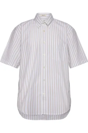 GANT Rel Heritage Poplin Stripe Ss Shrt Tops Shirts Short-sleeved White