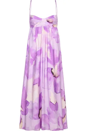 Bardot Lenora Printed Midi Dress Maxikjole Festkjole Purple