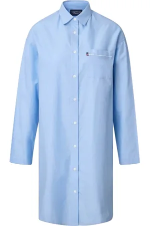Lexington Icons Luna Organic Cotton Light Oxford Nightshirt Nattkjole Blue