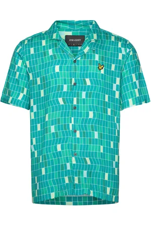 Lyle & Scott Pool Print Shirt Tops Shirts Short-sleeved Blue