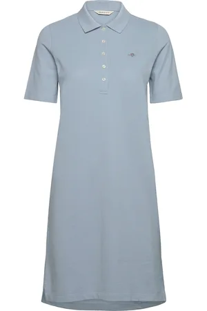 GANT Slim Shield Ss Pique Polo Dress Kort Kjole Blue