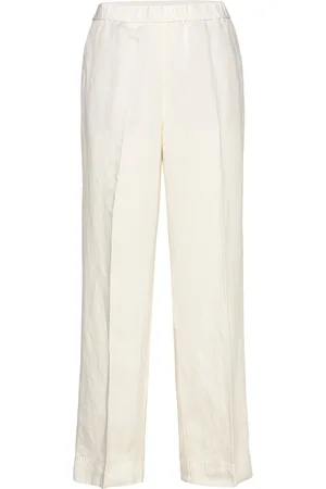 GANT Rel Linen Blend Pull On Pants Bottoms Trousers Linen Trousers Cream