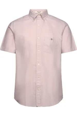 GANT Reg Classic Oxford Ss Shirt Tops Shirts Short-sleeved Pink