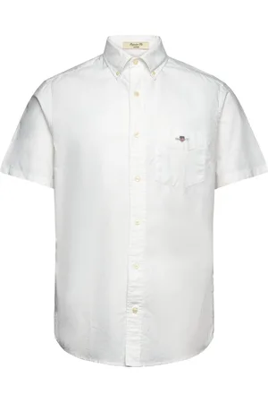 GANT Reg Classic Oxford Ss Shirt Tops Shirts Short-sleeved White