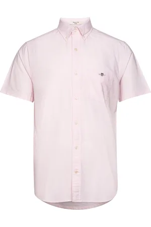 GANT Reg Classic Oxford Ss Shirt Tops Shirts Short-sleeved Pink