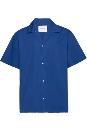 Les Deux Lawson 2.0 Poplin Shirt Tops Shirts Short-sleeved Blue
