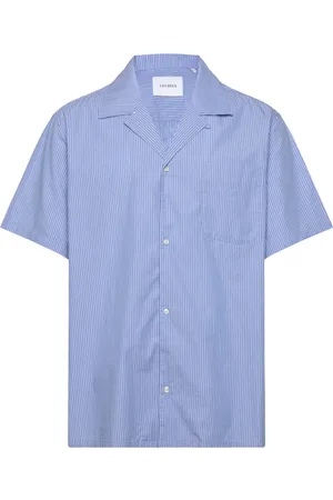 Les Deux Lawson 2.0 Poplin Shirt Tops Shirts Short-sleeved Blue