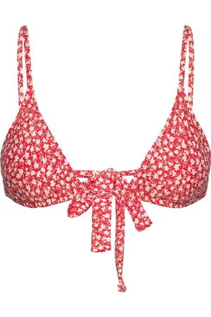 MANGO Floral Triangle Bikini Swimwear Bikinis Bikini Tops Triangle Bikinitops Red