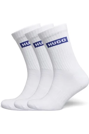 Hugo Blue 3P Qs Blue Logo Cc Underwear Socks Regular Socks White