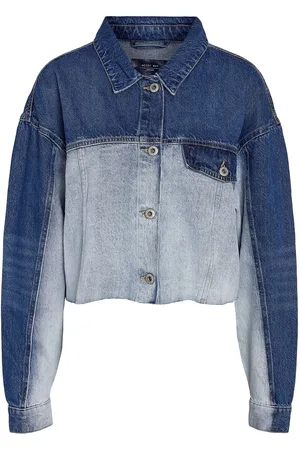 Noisy May Nmrinna L/S Crop Dnm Jacket Colorblock Dongerijakke Denimjakke Blue