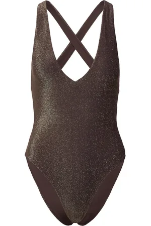 Lindex Swimsuit Ciara Lurex Badedrakt Badetøy Brown