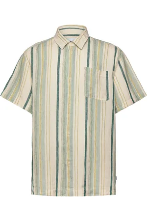 Les Deux Kai Linen Ss Shirt Tops T-shirts Short-sleeved Green