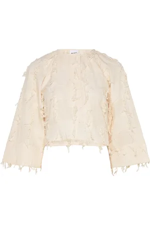 DAY Birger et Mikkelsen Cilia - Organic Cotton Texture Rd Tops Blouses Long-sleeved Cream