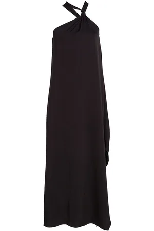 Calvin Klein High Shine Knot Ankle Dress Maxikjole Festkjole Black