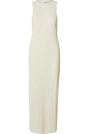 SELECTED Slftenna Silla Sl Twist Ankle Dress Maxikjole Festkjole White