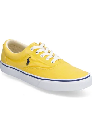 Ralph Lauren Keaton Washed Canvas Sneaker Lave Sneakers Yellow