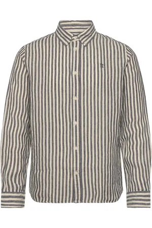 Les Deux Kristian Linen B.d. Shirt Tops Shirts Casual Navy