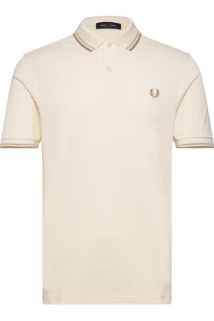 Fred Perry Twin Tipped Fp Shirt Tops Polos Short-sleeved Cream