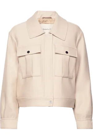 GANT Textured Jacket Outerwear Jackets Light-summer Jacket Beige