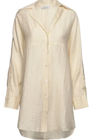 Dagmar Over Flowy Shirt Tops Shirts Long-sleeved Cream