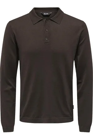 Only & Sons Onswyler Life Ls Polo Knit Tops Knitwear Long Sleeve Knitted Polos Brown