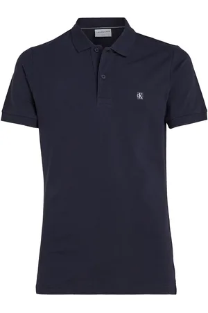 Calvin Klein Ck Embro Badge Slim Polo Tops Polos Short-sleeved Navy