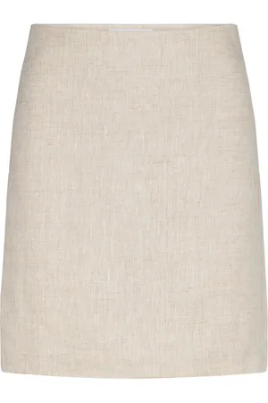 MANGO 100% Linen Skirt Skirts Short Skirts Cream