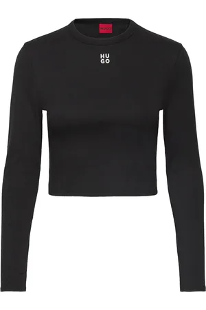 HUGO BOSS Dafilomena_3 Tops T-shirts & Tops Long-sleeved Black
