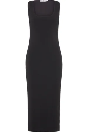 MANGO Midi-Dress With Straps Knelang Kjole Black