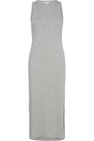 Object Objjamie S/L Long Dress Noos Knelang Kjole Grey