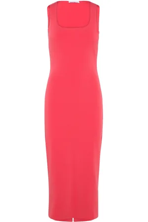 MANGO Midi-Dress With Straps Knelang Kjole Red