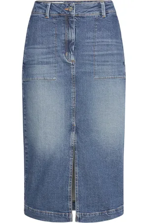 GANT Denim Slit Skirt Skirts Knee-length & Midi Skirts Blue