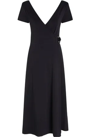 Tommy Hilfiger Utility Wrap Midi Drs Ss Knelang Kjole Black