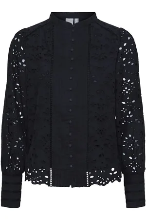 Y.A.S Alessia Ls Shirt S. Noos Tops Shirts Long-sleeved Black