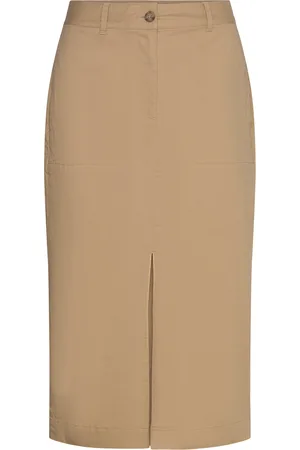 GANT Chino Slit Skirt Skirts Knee-length & Midi Skirts Beige