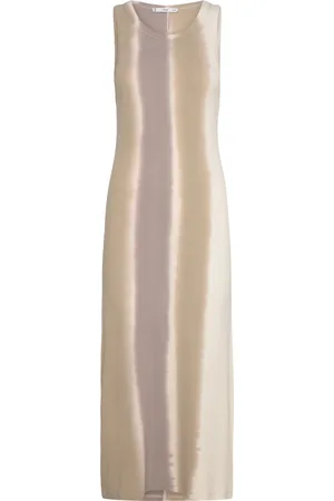 MANGO Tie-Dye Ribbed Dress Maxikjole Festkjole Beige
