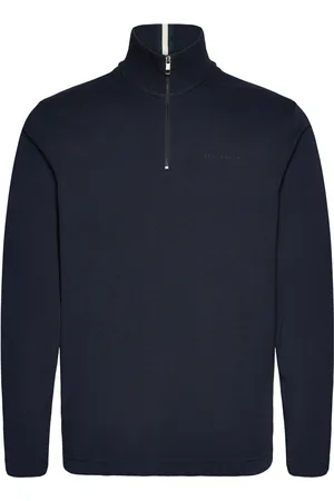 Ted Baker Actos Tops Knitwear Half Zip Jumpers Navy