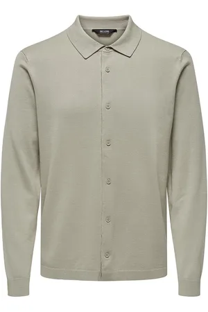 Only & Sons Onswyler Life Reg 14 Shirt Knit Cs Tops Knitwear Long Sleeve Knitted Polos Green