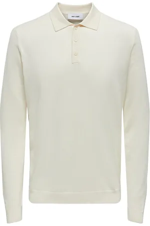 Only & Sons Onswyler Life Ls Polo Knit Tops Knitwear Long Sleeve Knitted Polos White