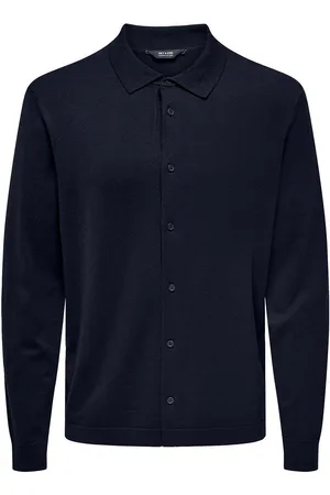 Only & Sons Onswyler Life Reg 14 Shirt Knit Cs Tops Knitwear Long Sleeve Knitted Polos Navy