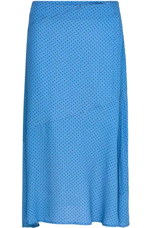 Mads Norgaard Star Nanna Skirt Aop Knelangt Skjørt Blue