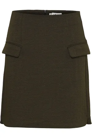 Ichi Ihkate Jacquard Sk5 Kort Skjørt Black