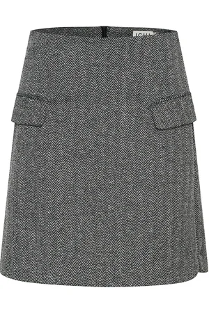 Ichi Ihkate Jacquard Sk5 Kort Skjørt Black