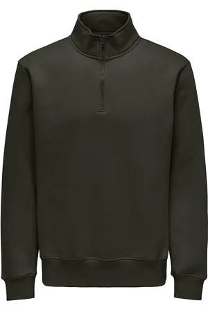 Only & Sons Onsconnor Reg 1/4 Zip Sweat Tops Sweat-shirts & Hoodies Sweat-shirts Khaki Green
