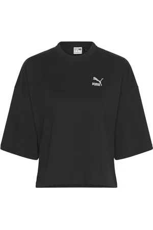 PUMA Better Classics Over D Tee Sport Crop Tops Short-sleeved Crop Tops Black