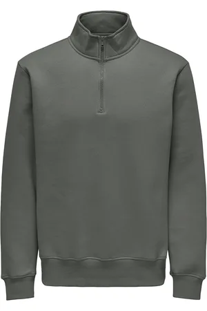 Only & Sons Onsconnor Reg 1/4 Zip Sweat Tops Sweat-shirts & Hoodies Sweat-shirts Grey