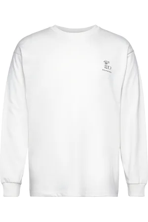 Solid Sdmanns Tops T-shirts Long-sleeved White